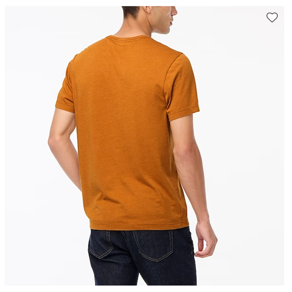 NWT J. Crew Men's Deep Copper Heathered Slim Washed Jersey Pocket Tee - Picture 4 of 10